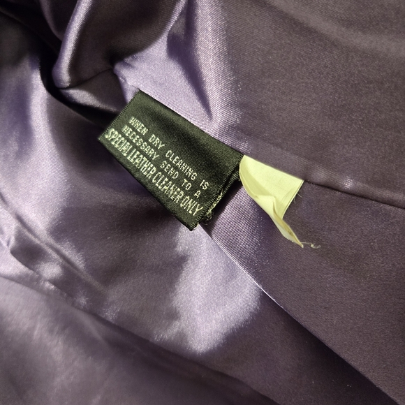 Vintage Y2K MS Maxima purple leather jacket sz L - Picture 11 of 12